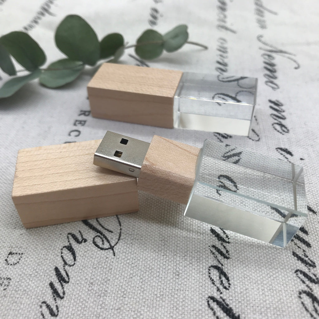 Maple Wood Crystal USB, Vanilla usb, maple crystal flash drive