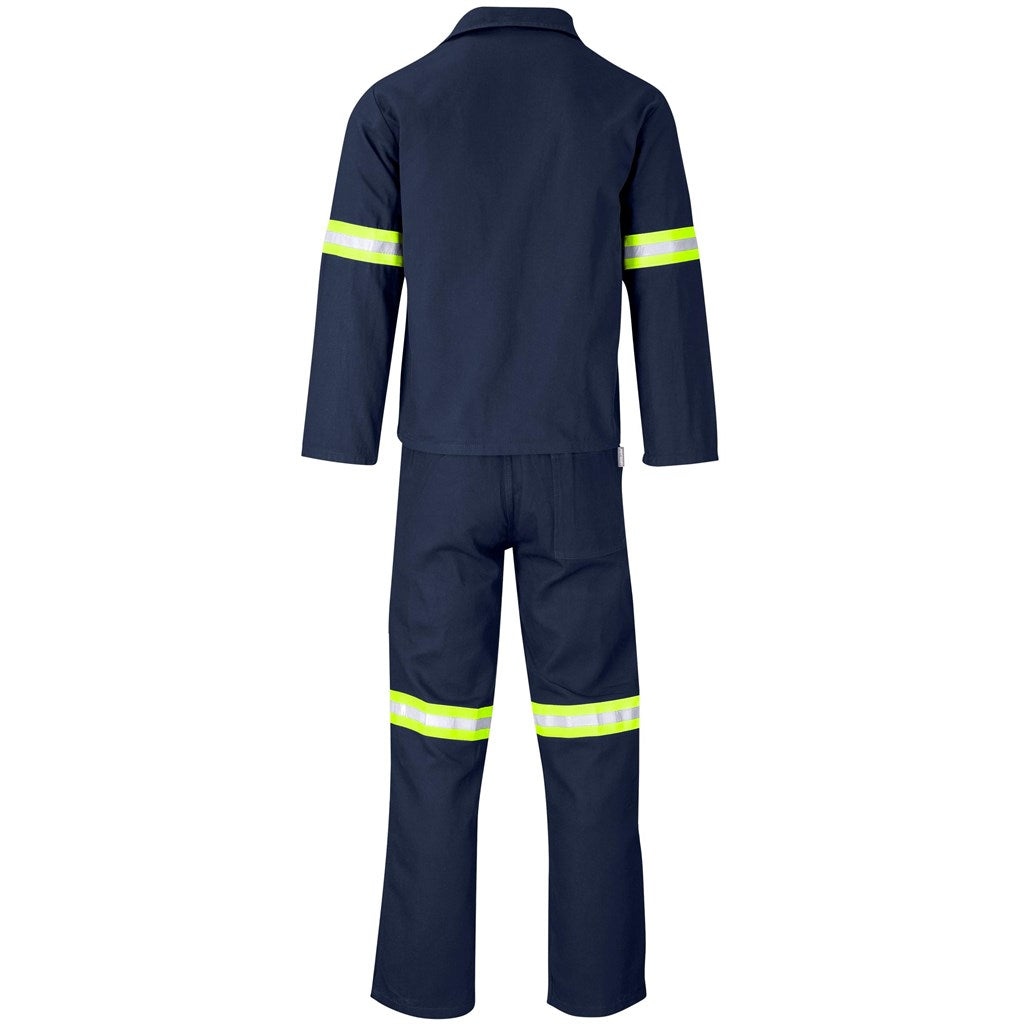 Technician 100% Cotton Conti Suit - Reflective Arms & Legs - Yellow Tape