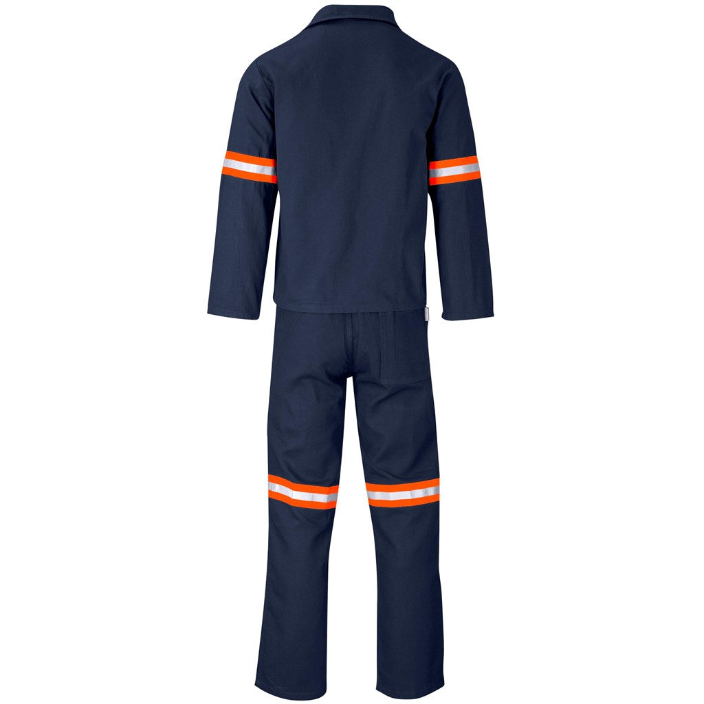 Technician 100% Cotton Conti Suit - Reflective Arms & Legs - Orange Tape