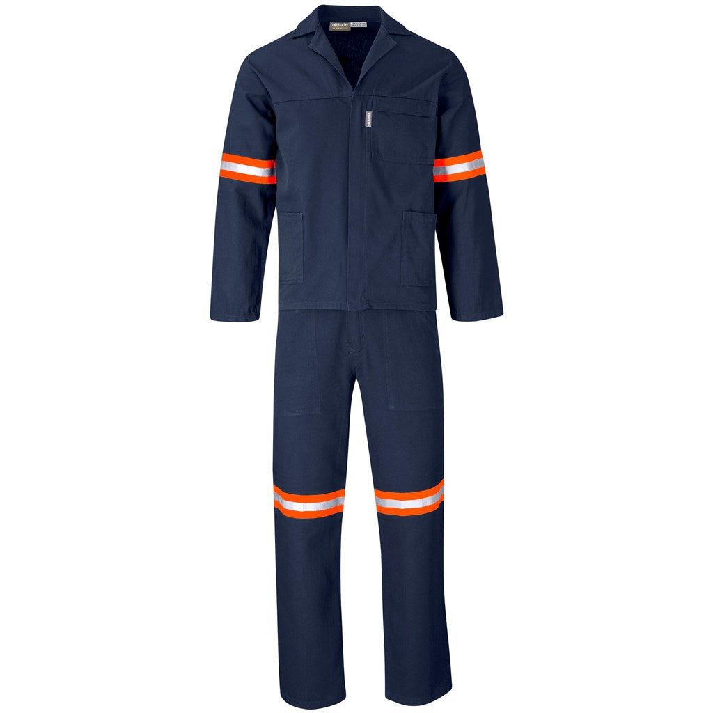 Technician 100% Cotton Conti Suit - Reflective Arms & Legs - Orange Tape