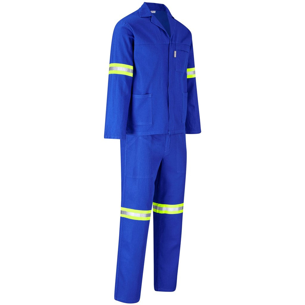 Technician 100% Cotton Conti Suit - Reflective Arms, Legs & Back - Yellow Tape