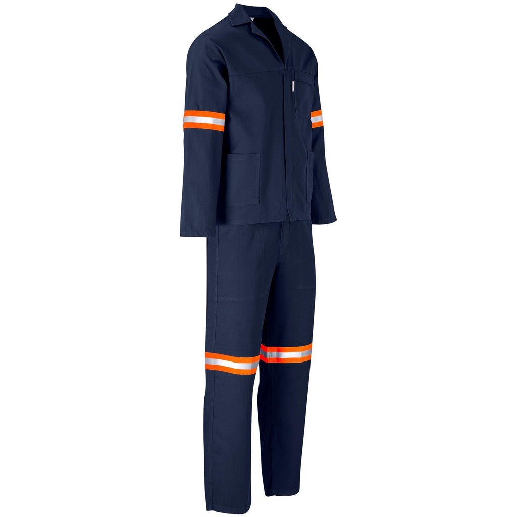 Technician 100% Cotton Conti Suit - Reflective Arms, Legs & Back - Orange Tape