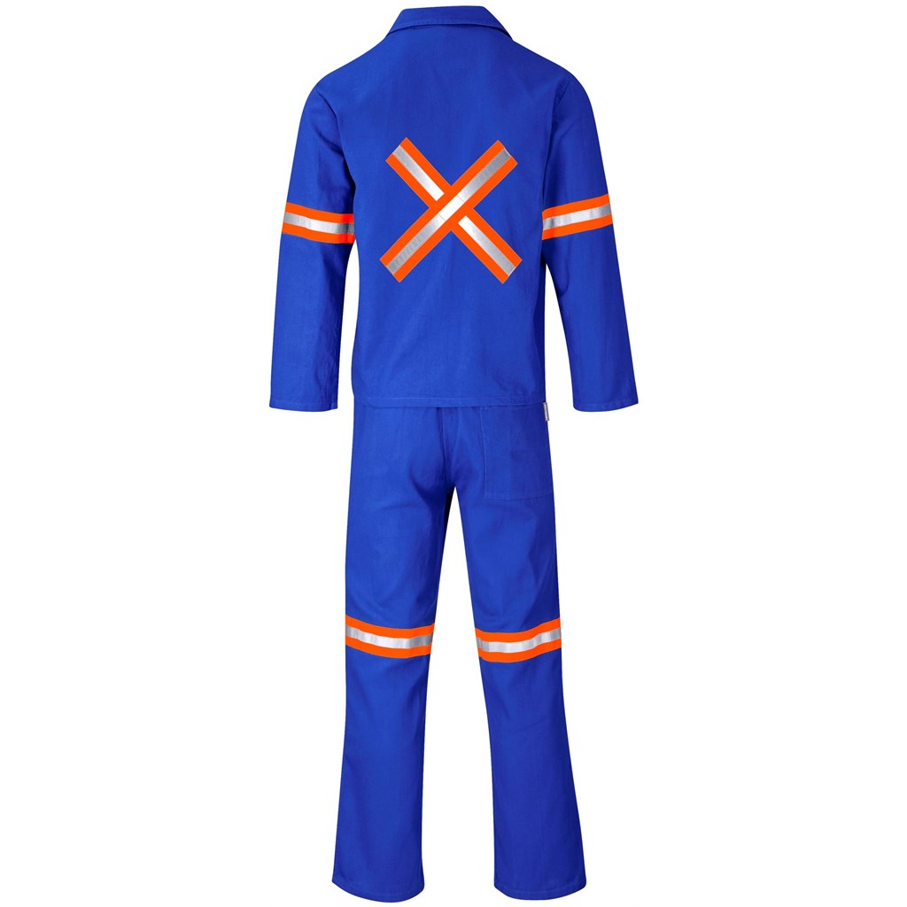 Technician 100% Cotton Conti Suit - Reflective Arms, Legs & Back - Orange Tape