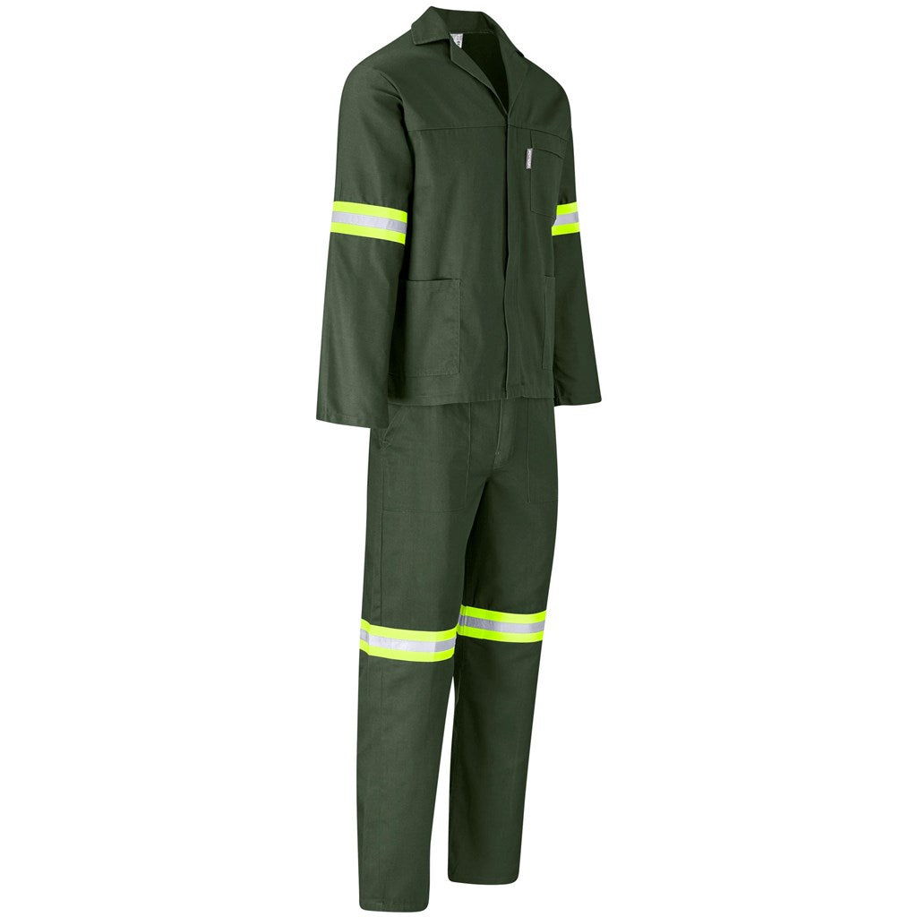 Acid Resistant Polycotton Conti Suit - Reflective Arm & Legs - Yellow Tape