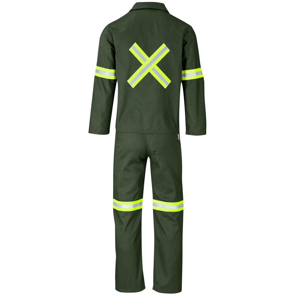 Acid Resistant Polycotton Conti Suit - Reflective Arm, Legs & Back - Yellow Tape