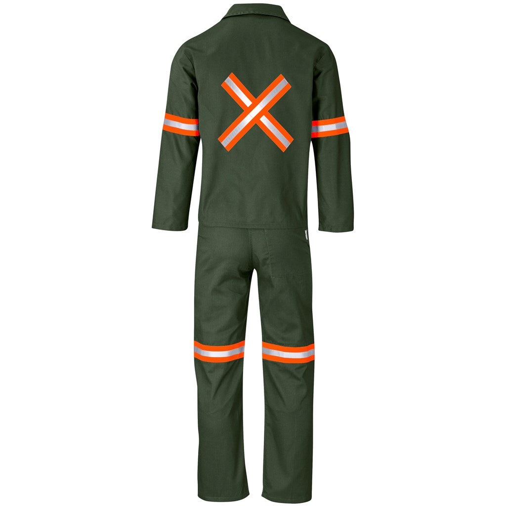 Acid Resistant Polycotton Conti Suit - Reflective Arm, Legs & Back - Orange Tape