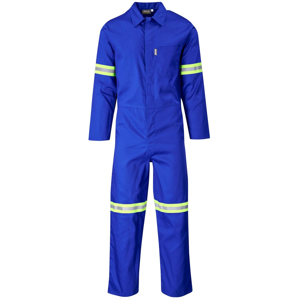 Safety Polycotton Boiler Suit - Reflective Arms & Legs - Yellow Tape