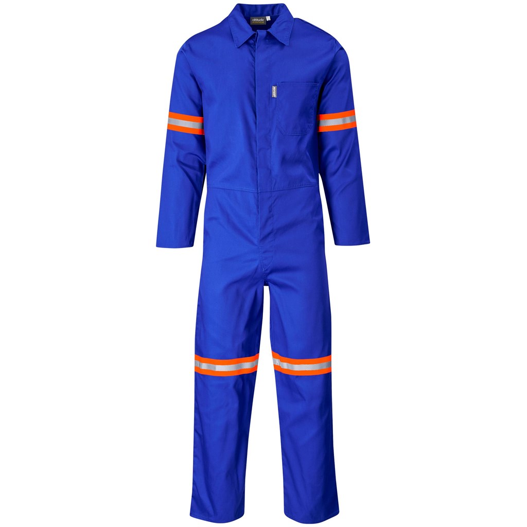 Safety Polycotton Boiler Suit - Reflective Arms & Legs - Orange Tape