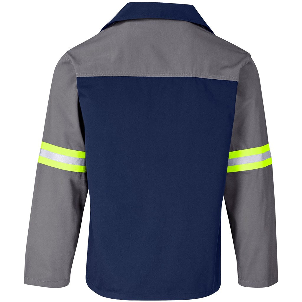 Site Premium Two-Tone Polycotton Jacket - Reflective Arms - Yellow Tape