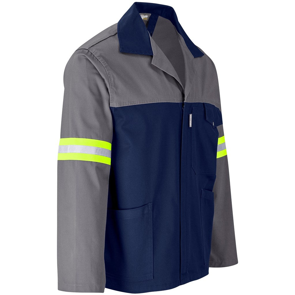 Site Premium Two-Tone Polycotton Jacket - Reflective Arms - Yellow Tape