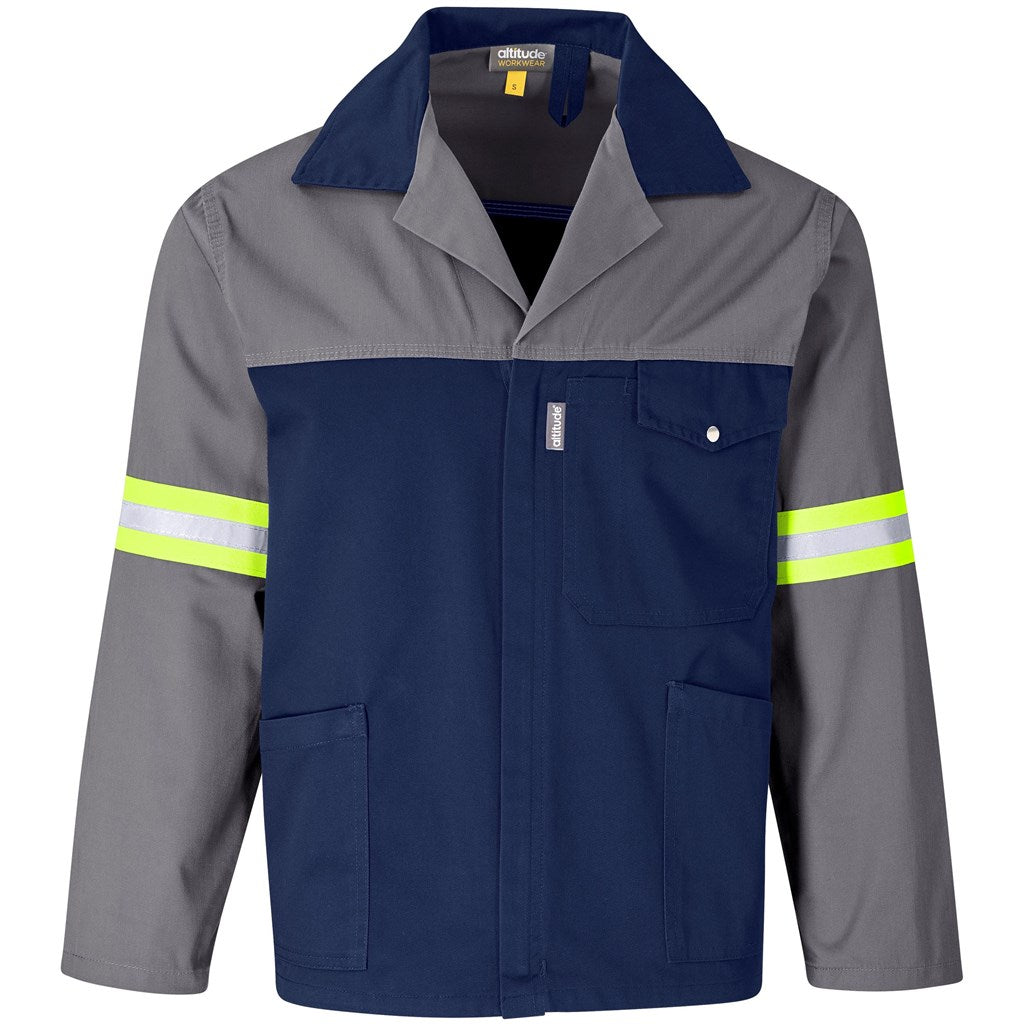 Site Premium Two-Tone Polycotton Jacket - Reflective Arms - Yellow Tape