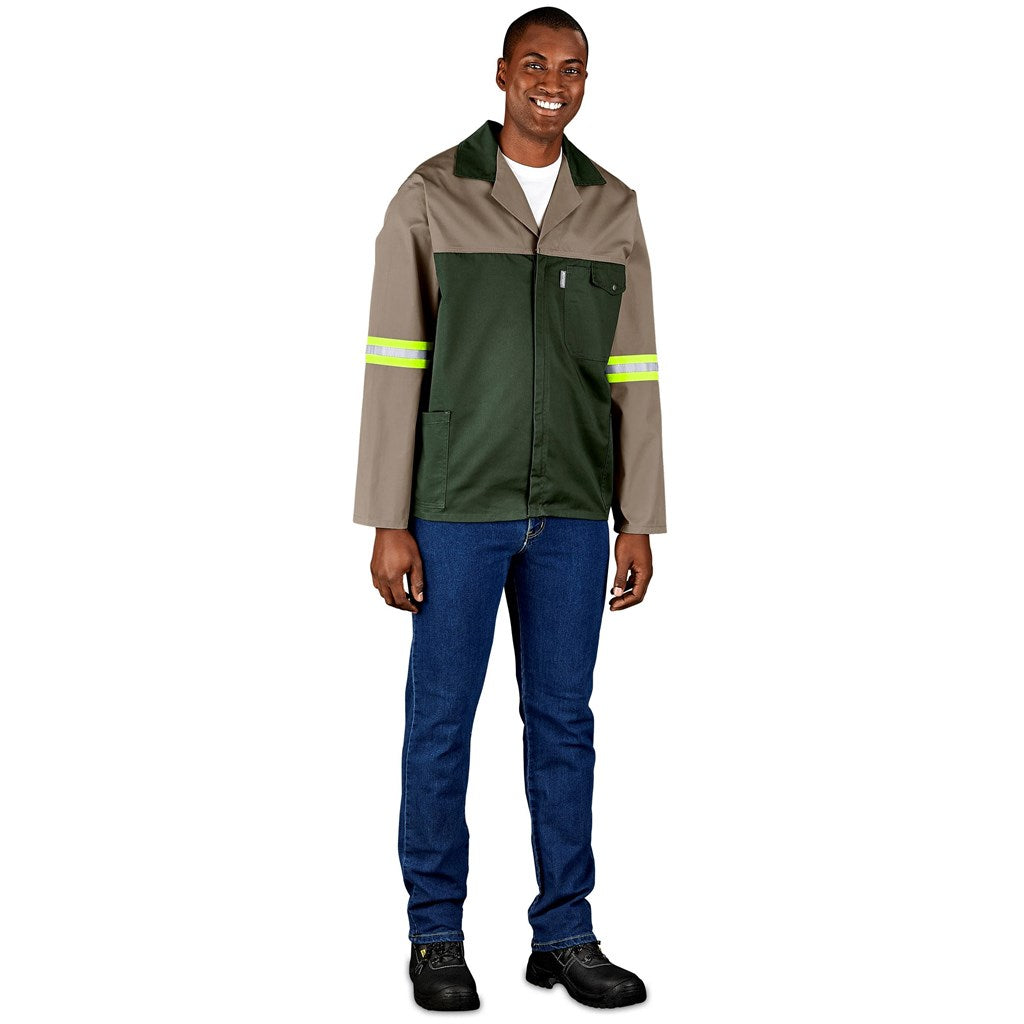 Site Premium Two-Tone Polycotton Jacket - Reflective Arms - Yellow Tape