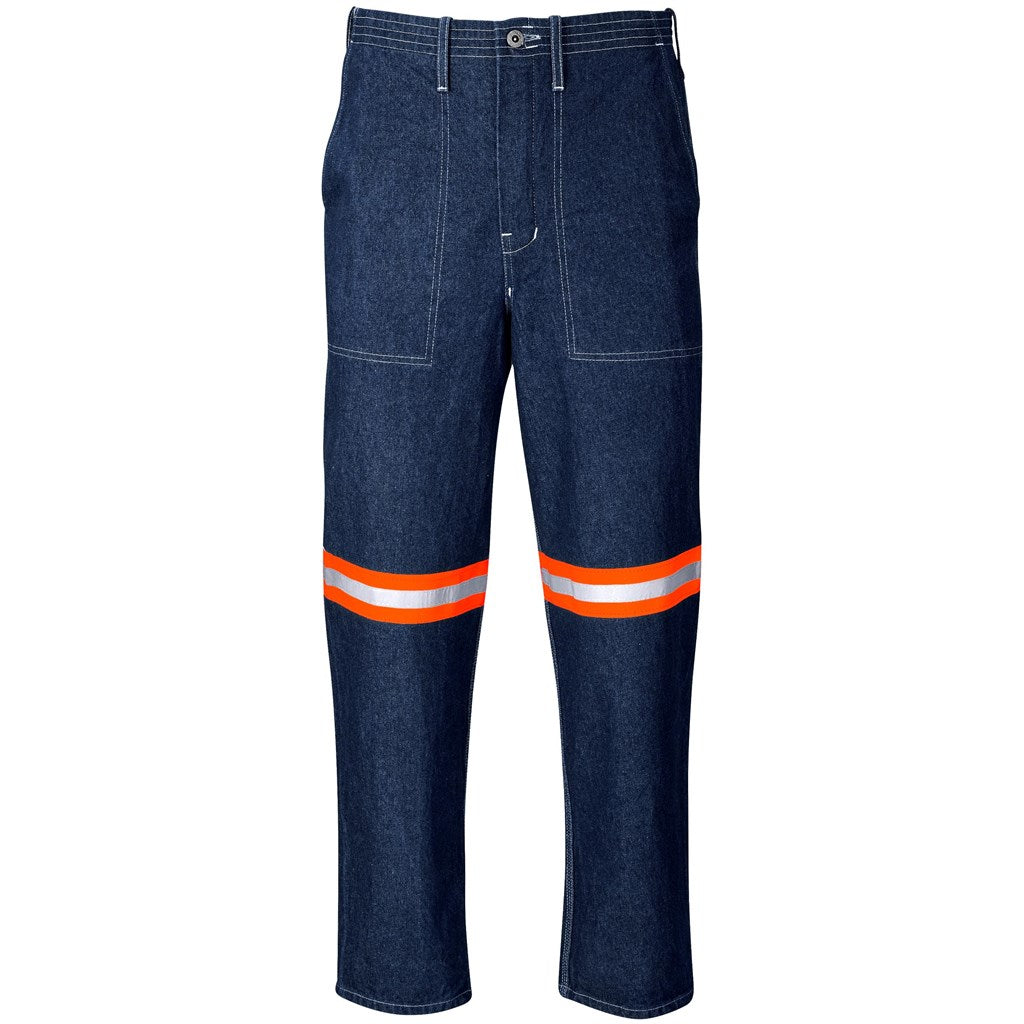 Cast Premium 100% Cotton Denim Pants - Reflective Legs - Orange Tape