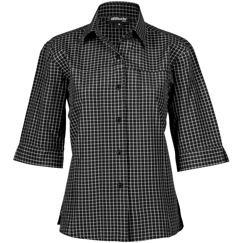 Ladies 3/4 Sleeve Prestige Shirt - Light Blue