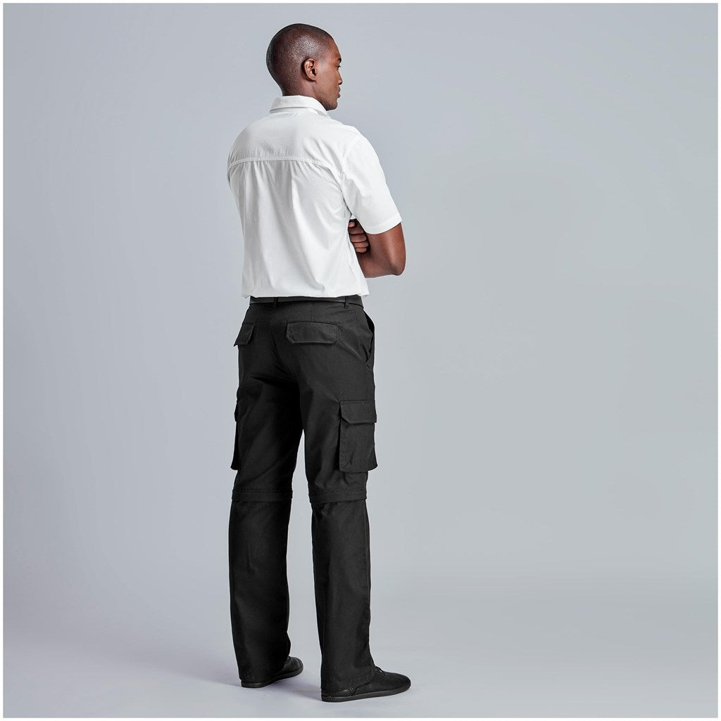 Mens Cargo Zip Off Pants - Brown