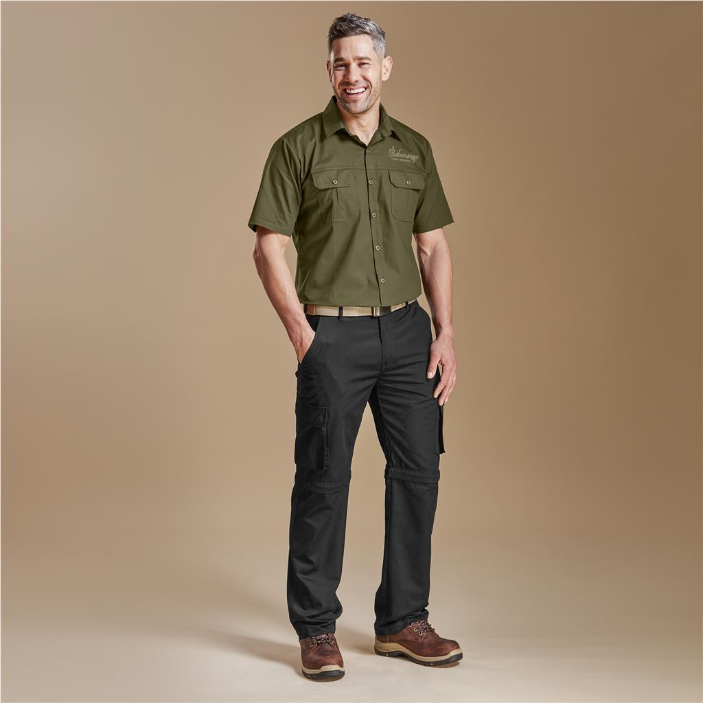 Mens Cargo Zip Off Pants - Brown