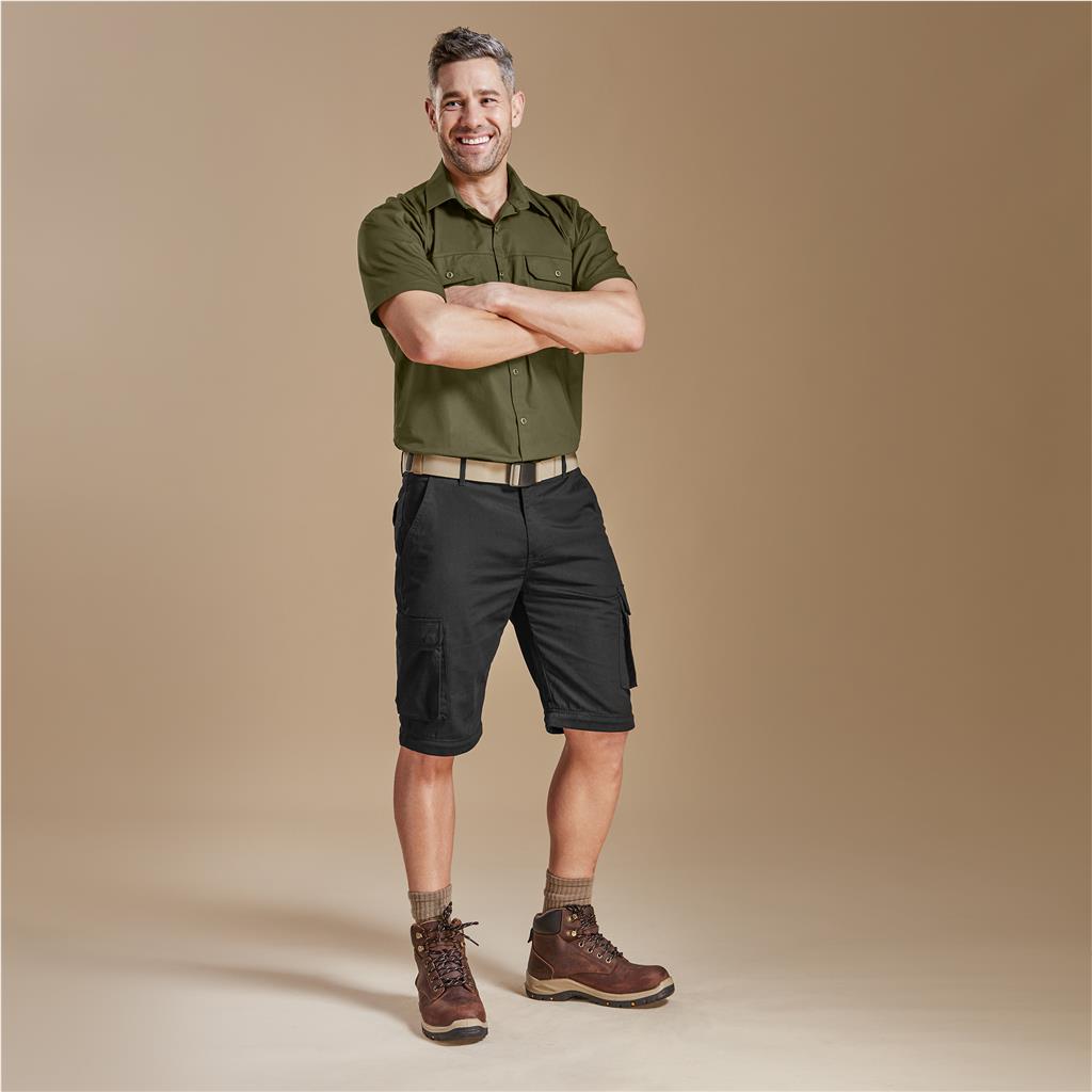 Mens Cargo Zip Off Pants - Brown