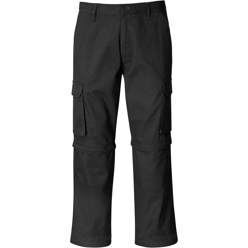 Mens Cargo Zip Off Pants - Brown