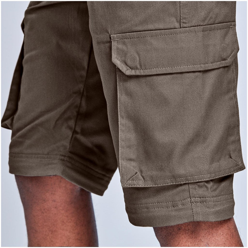 Mens Cargo Zip Off Pants - Brown