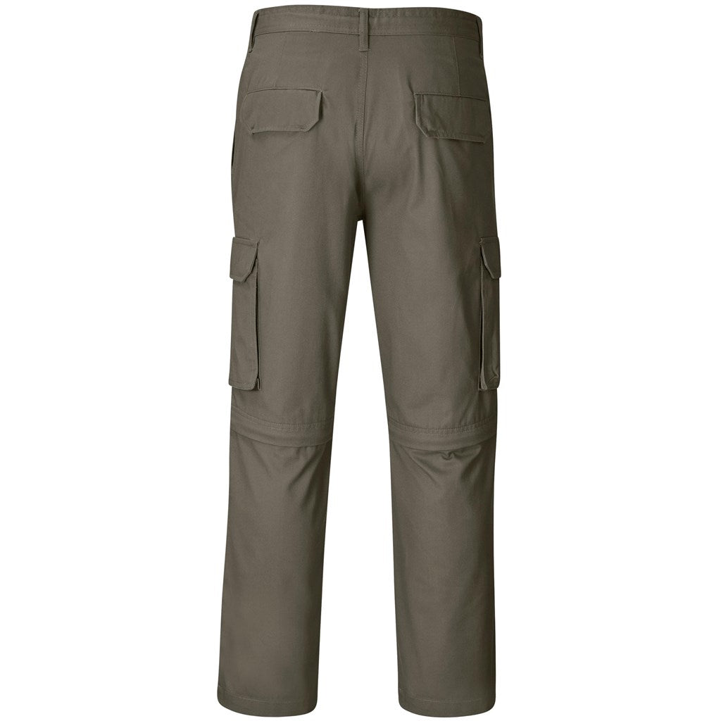 Mens Cargo Zip Off Pants - Brown