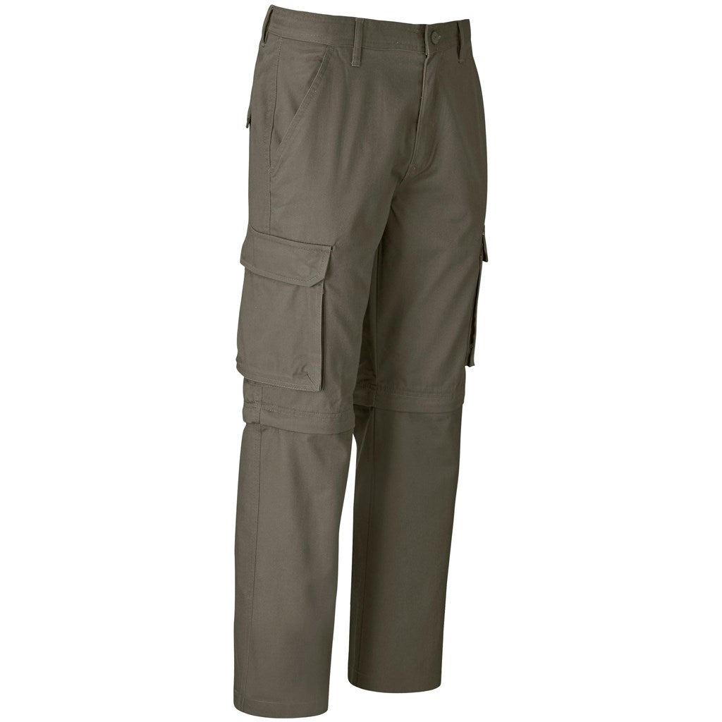 Mens Cargo Zip Off Pants - Brown