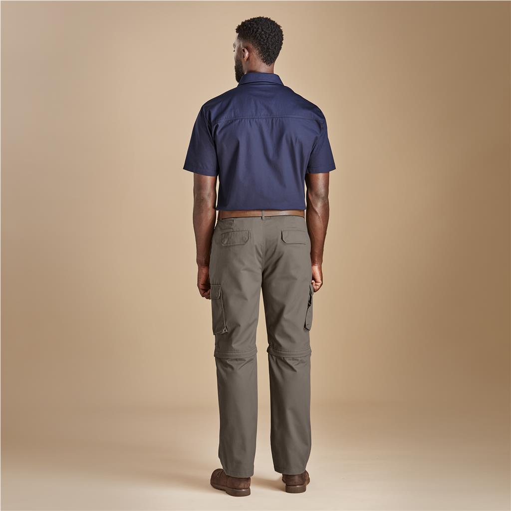 Mens Cargo Zip Off Pants - Brown
