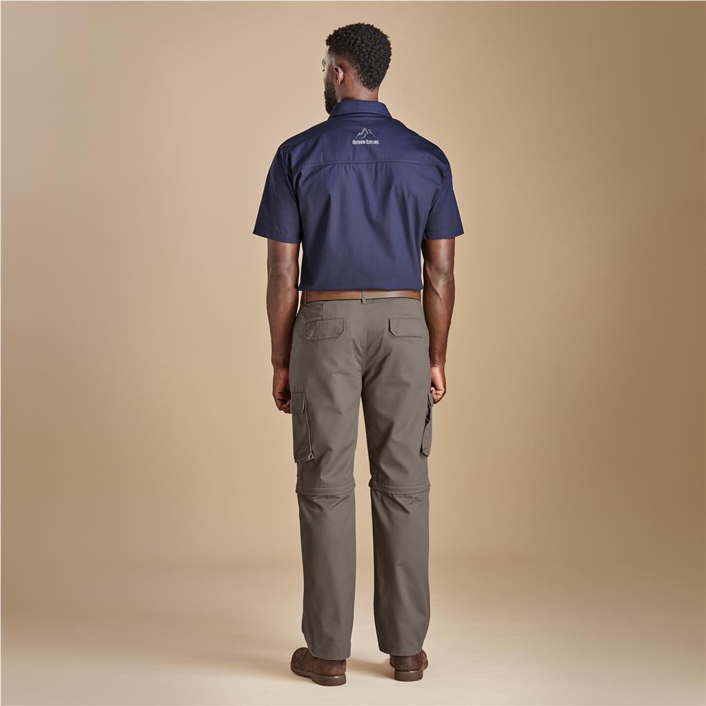 Mens Cargo Zip Off Pants - Brown