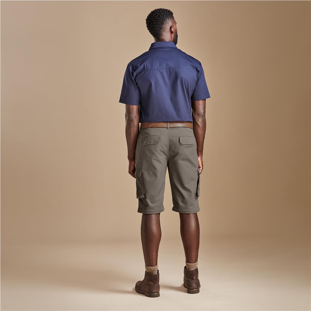 Mens Cargo Zip Off Pants - Brown