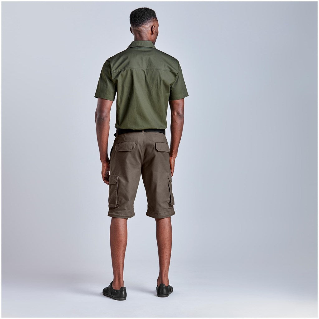 Mens Cargo Zip Off Pants - Brown
