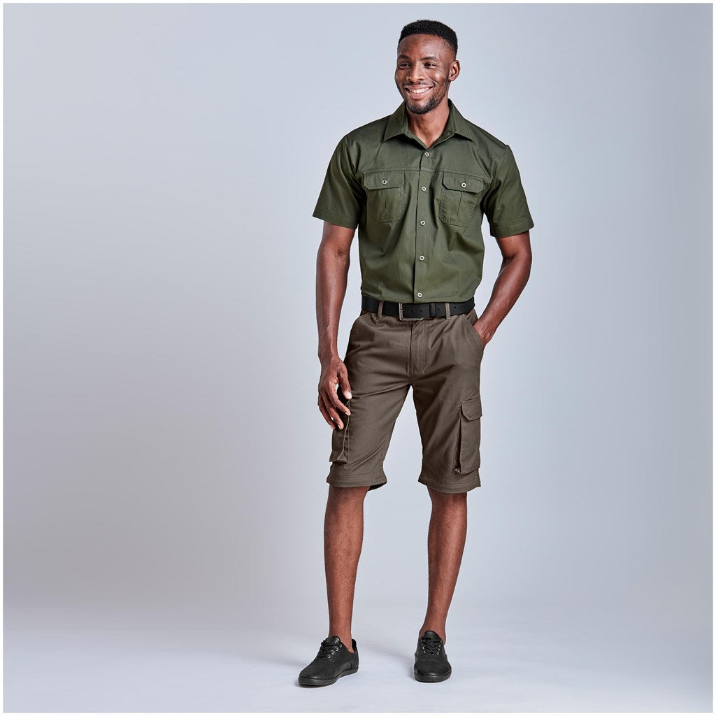 Mens Cargo Zip Off Pants - Brown