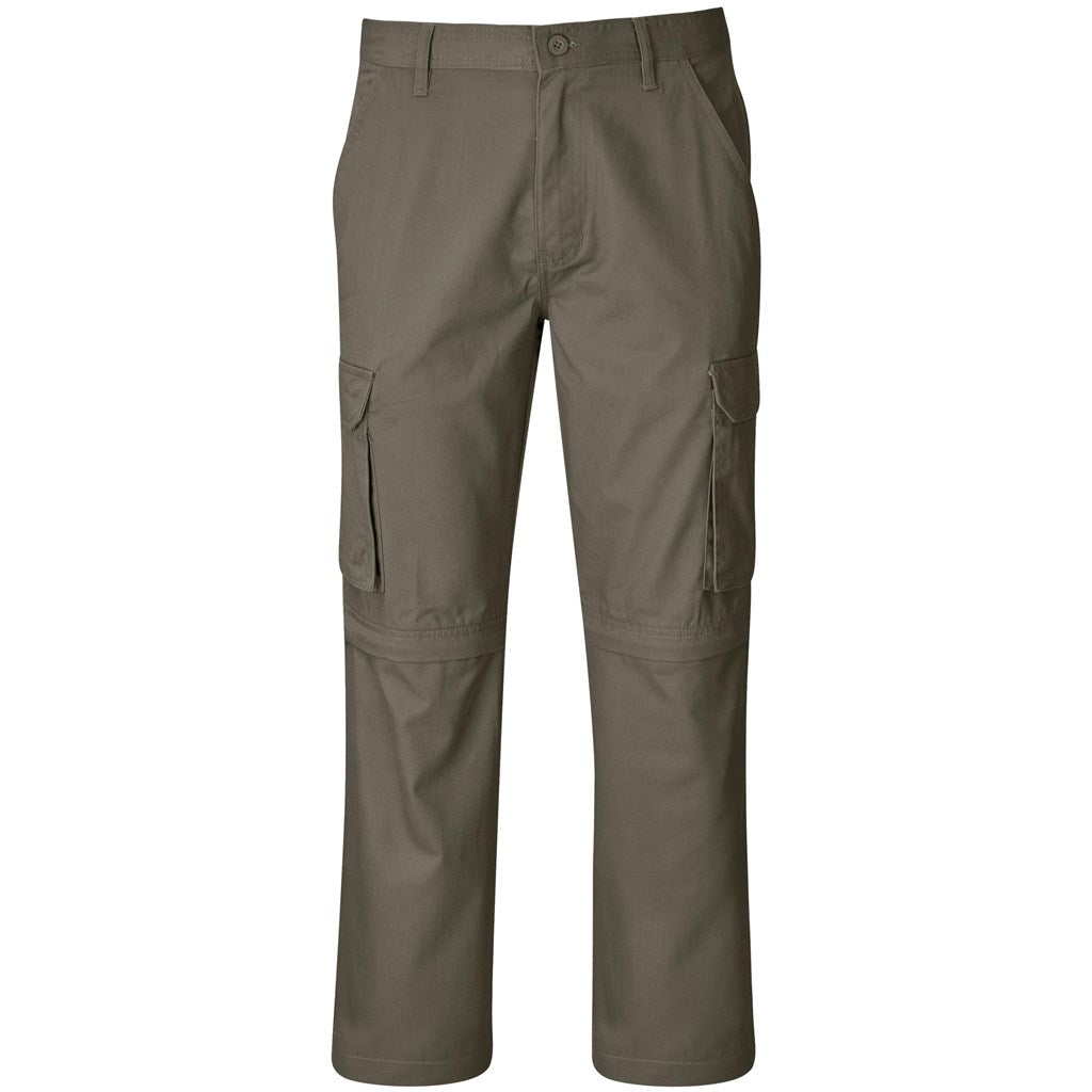 Mens Cargo Zip Off Pants - Brown