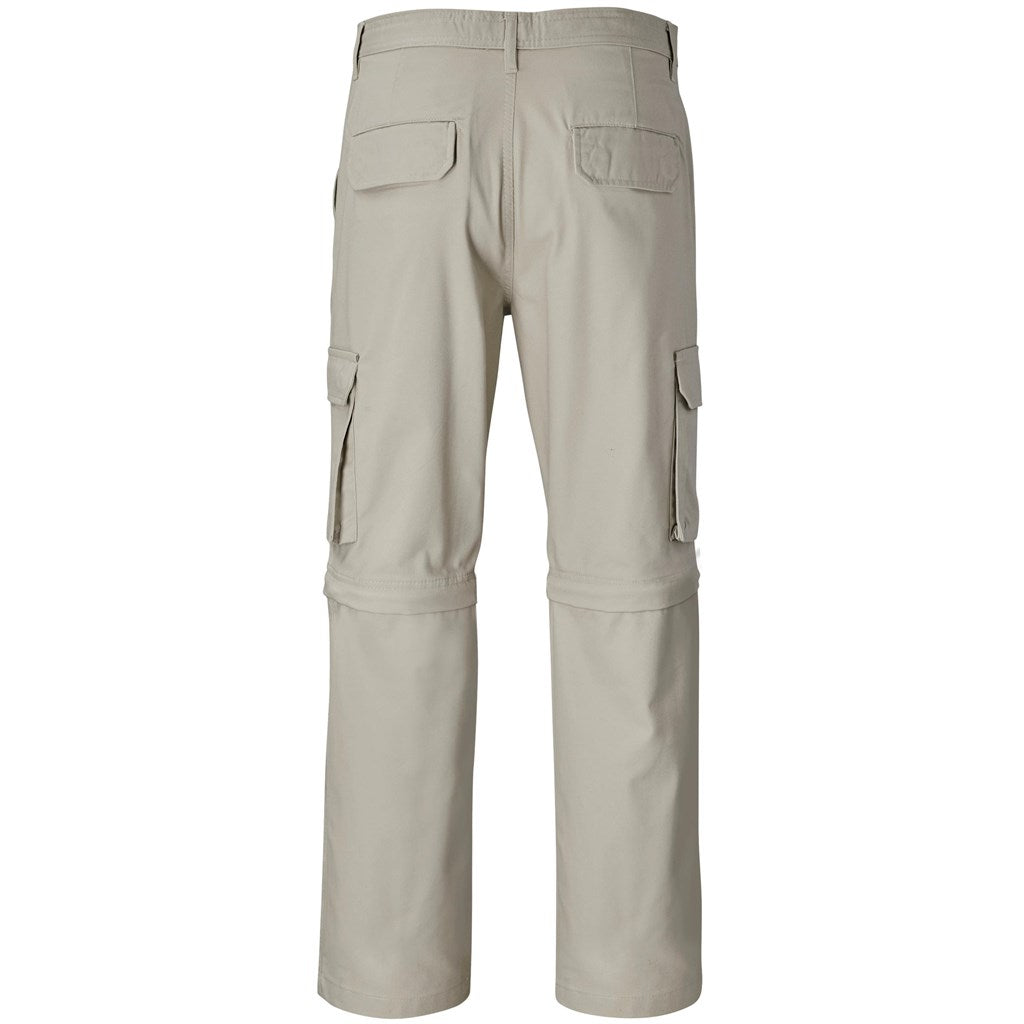 Mens Cargo Zip Off Pants - Brown