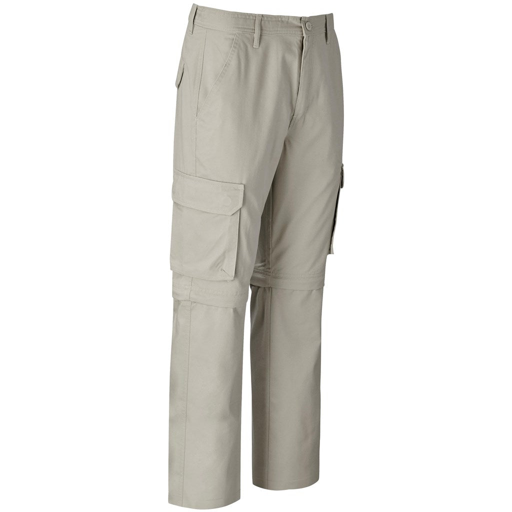 Mens Cargo Zip Off Pants - Brown