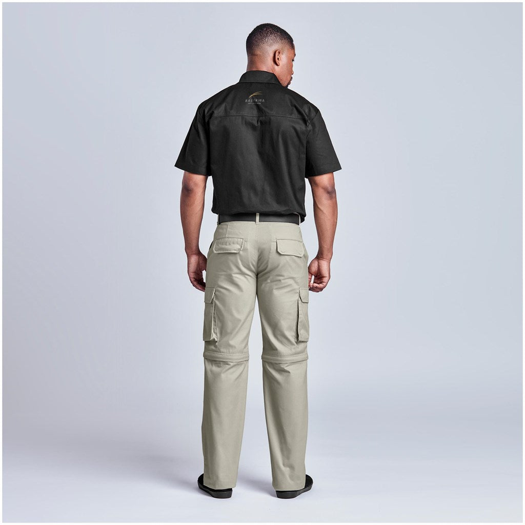 Mens Cargo Zip Off Pants - Brown