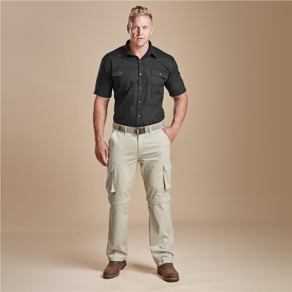 Mens Cargo Zip Off Pants - Brown