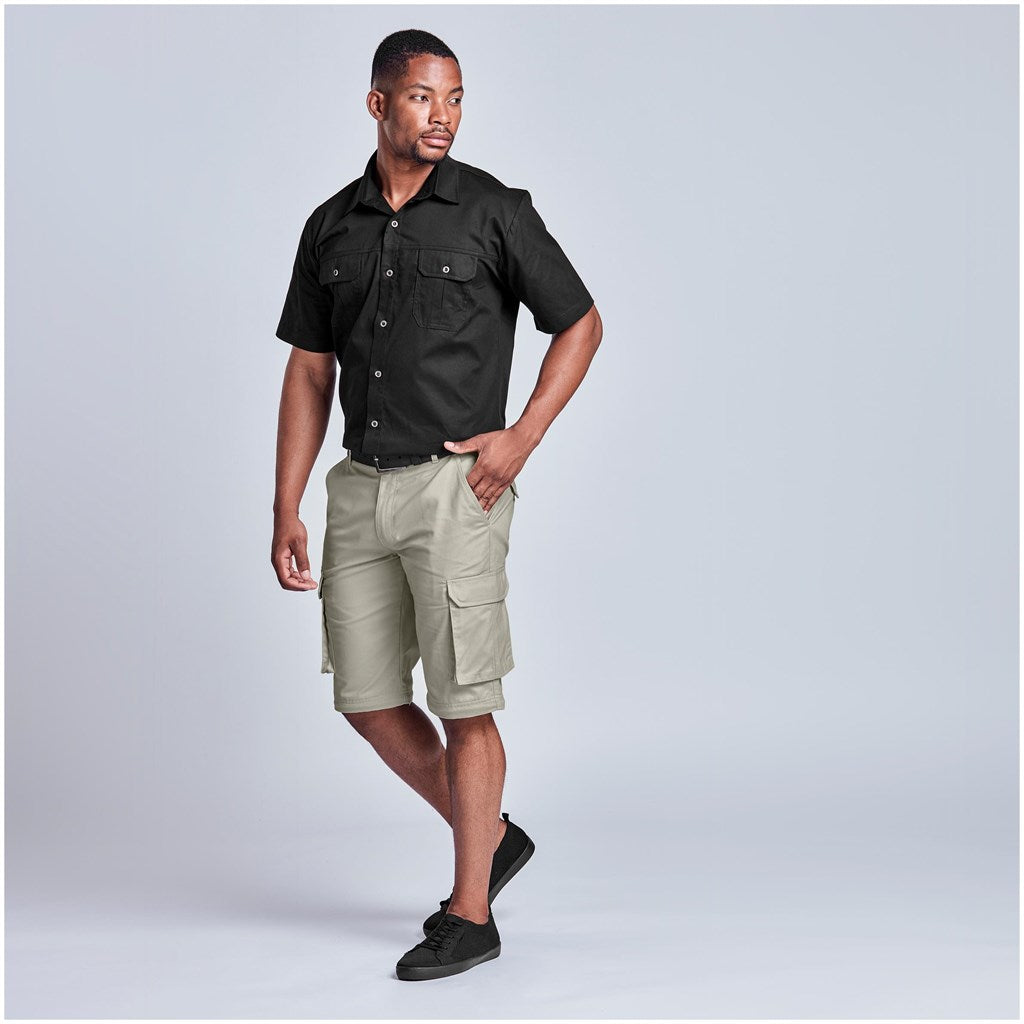Mens Cargo Zip Off Pants - Brown