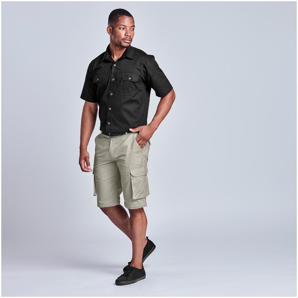 Mens Cargo Zip Off Pants - Brown