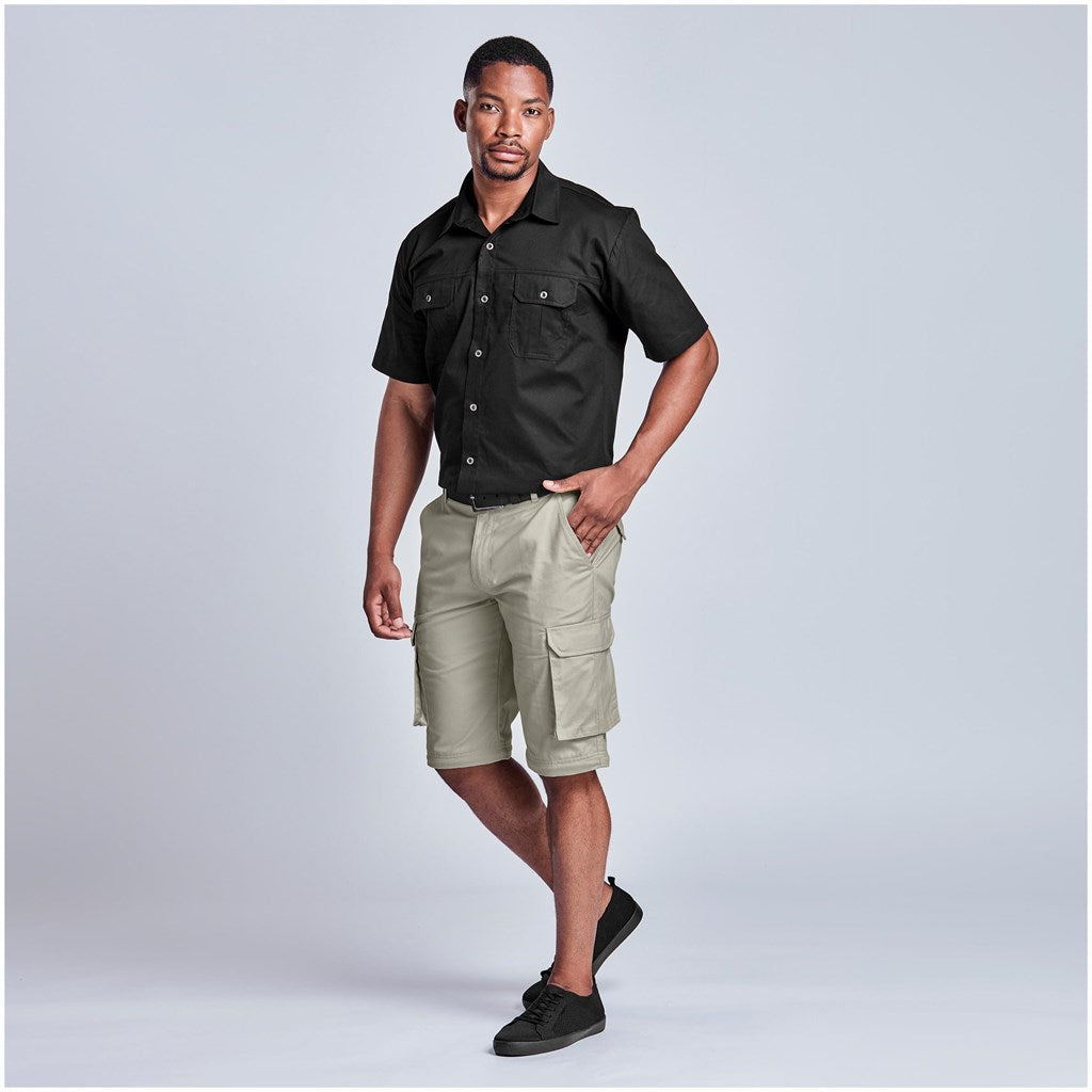 Mens Cargo Zip Off Pants - Brown