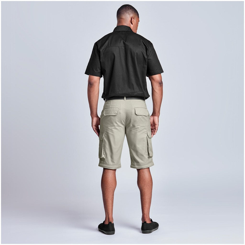 Mens Cargo Zip Off Pants - Brown