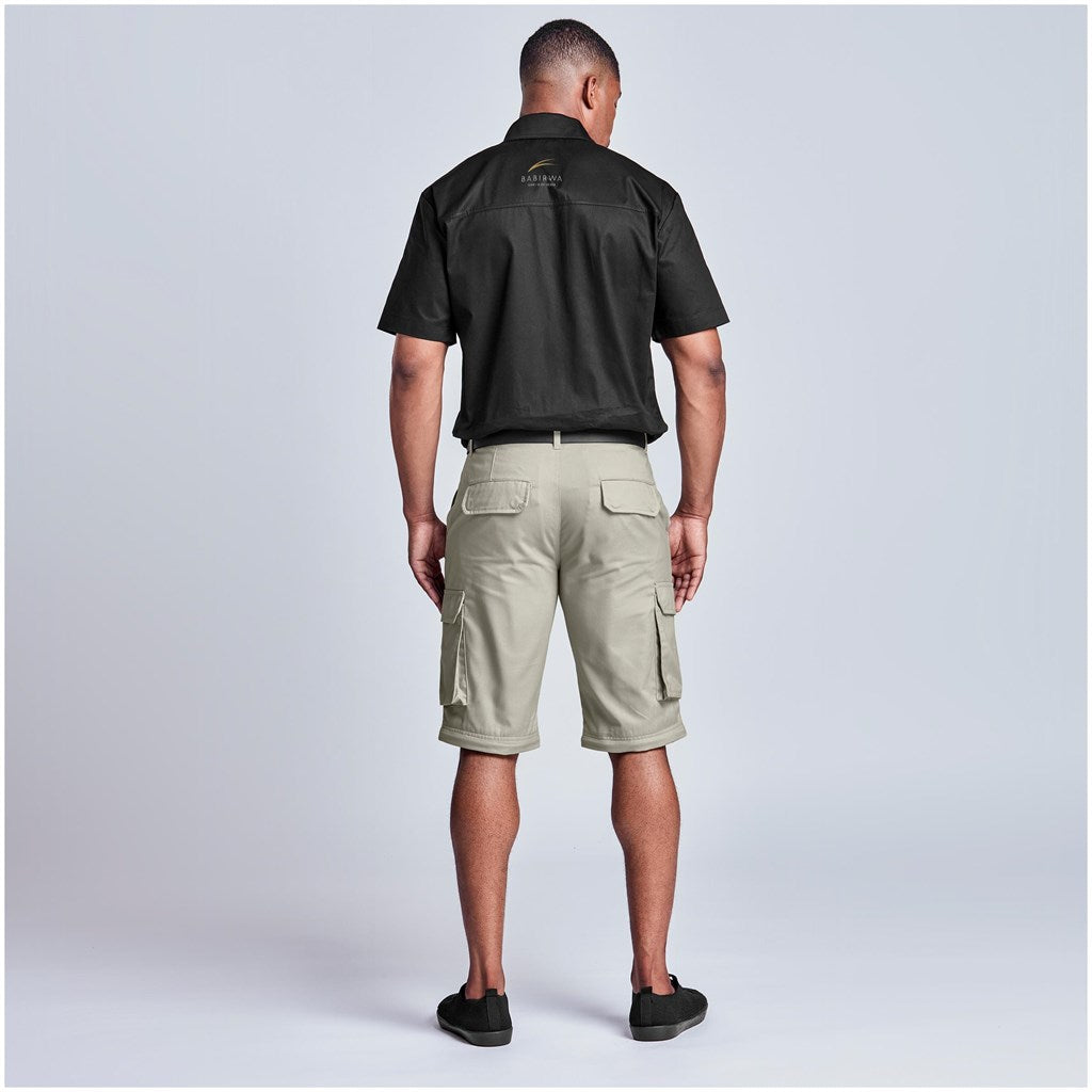 Mens Cargo Zip Off Pants - Brown