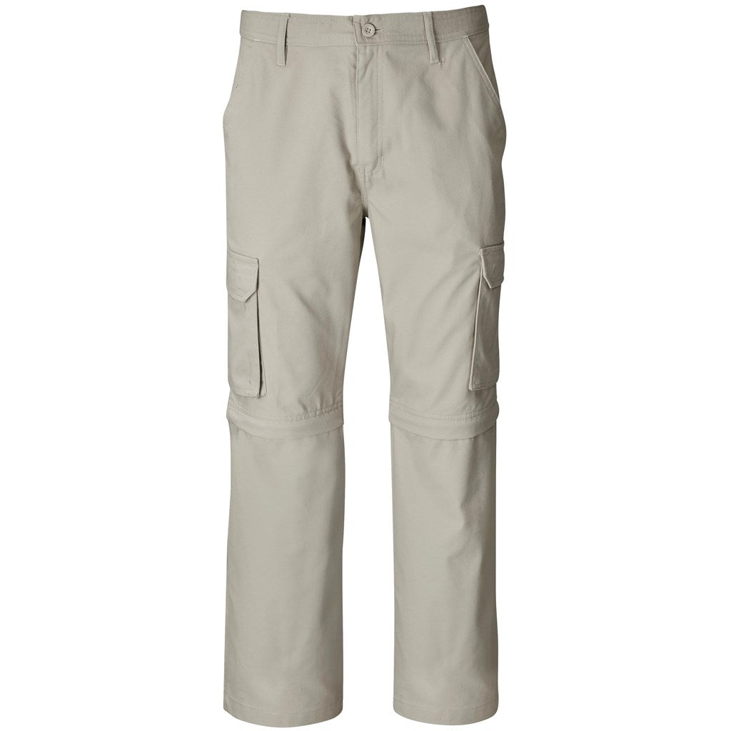 Mens Cargo Zip Off Pants - Brown