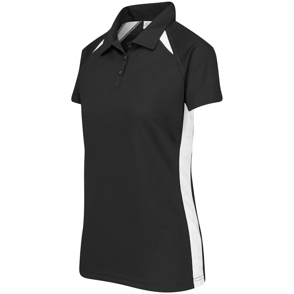 Ladies Splice Golf Shirt - Black White