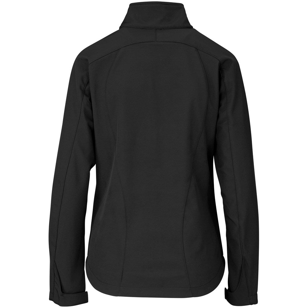 Ladies Geneva Softshell Jacket - Black Red