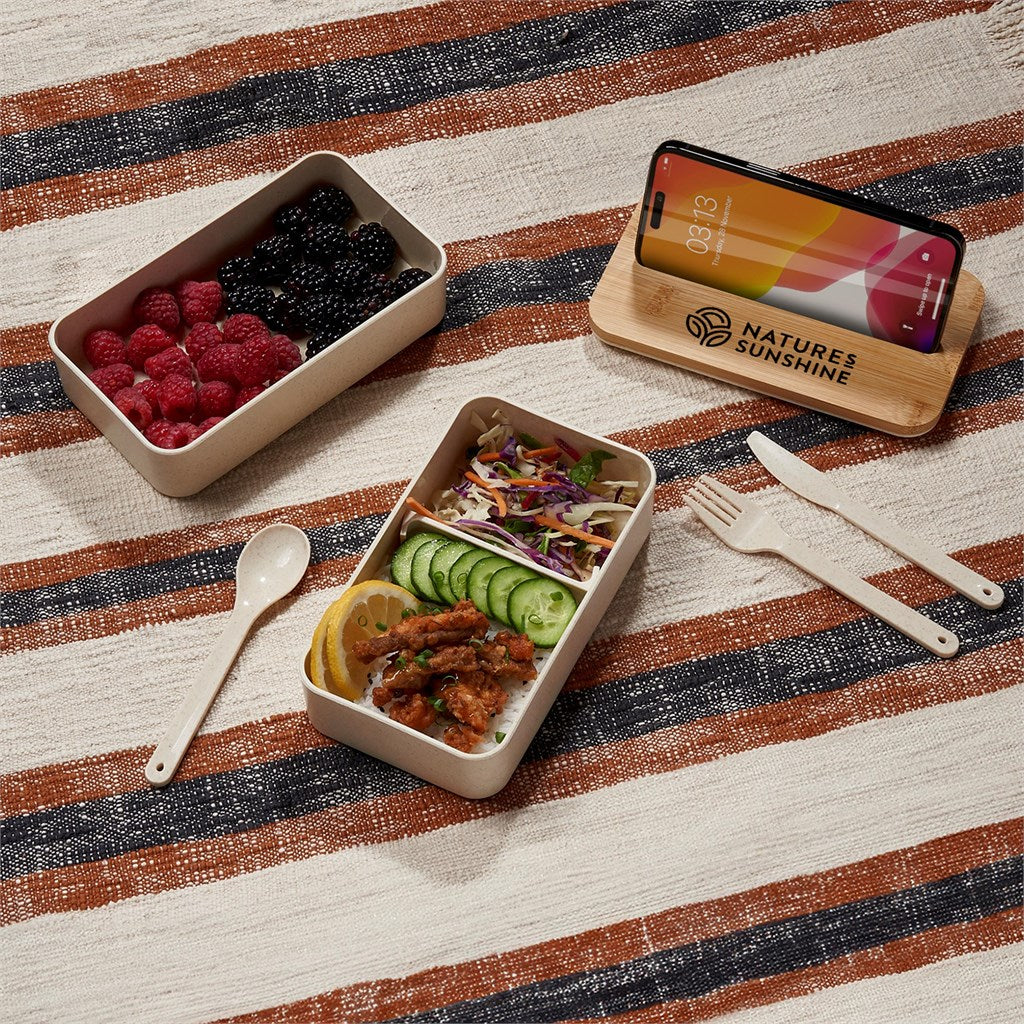 Okiyo Dura Wheat Straw Lunch Box & Phone Stand