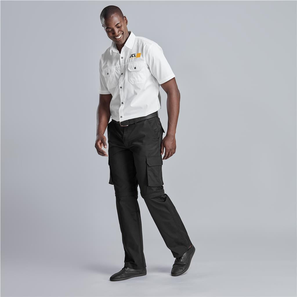 Mens Cargo Zip Off Pants - Brown
