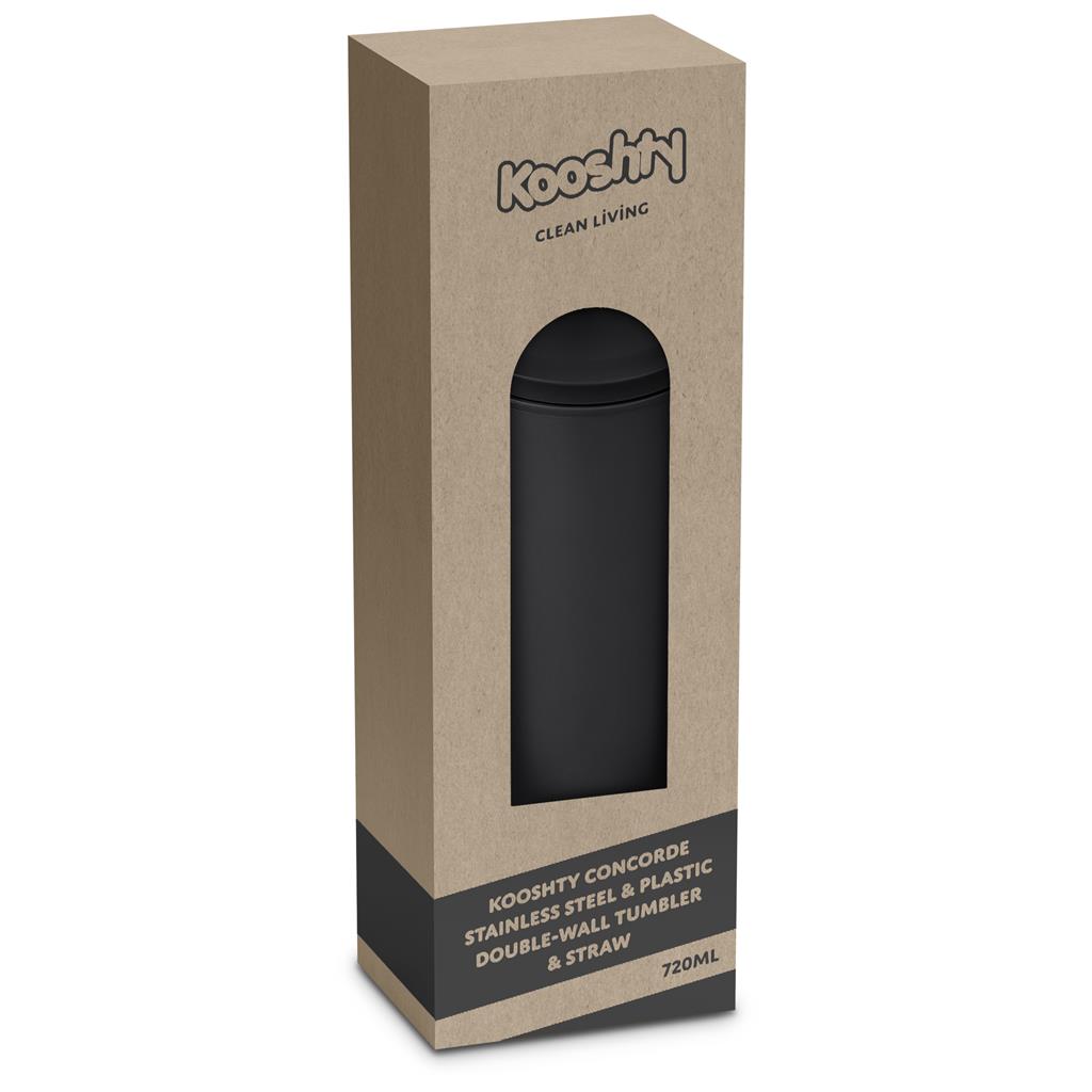 Kooshty Concorde Stainless Steel & Plastic Double-Wall Tumbler & Straw - 720ml