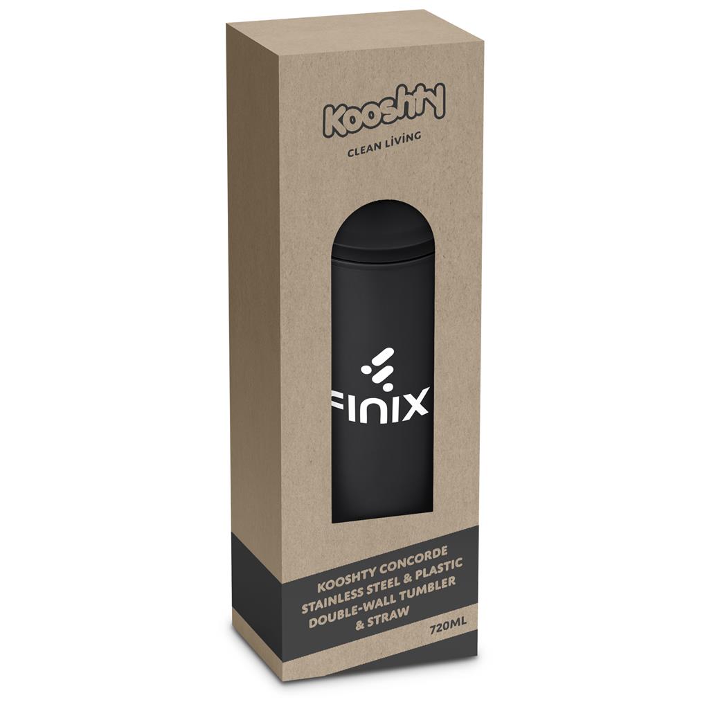 Kooshty Concorde Stainless Steel & Plastic Double-Wall Tumbler & Straw - 720ml
