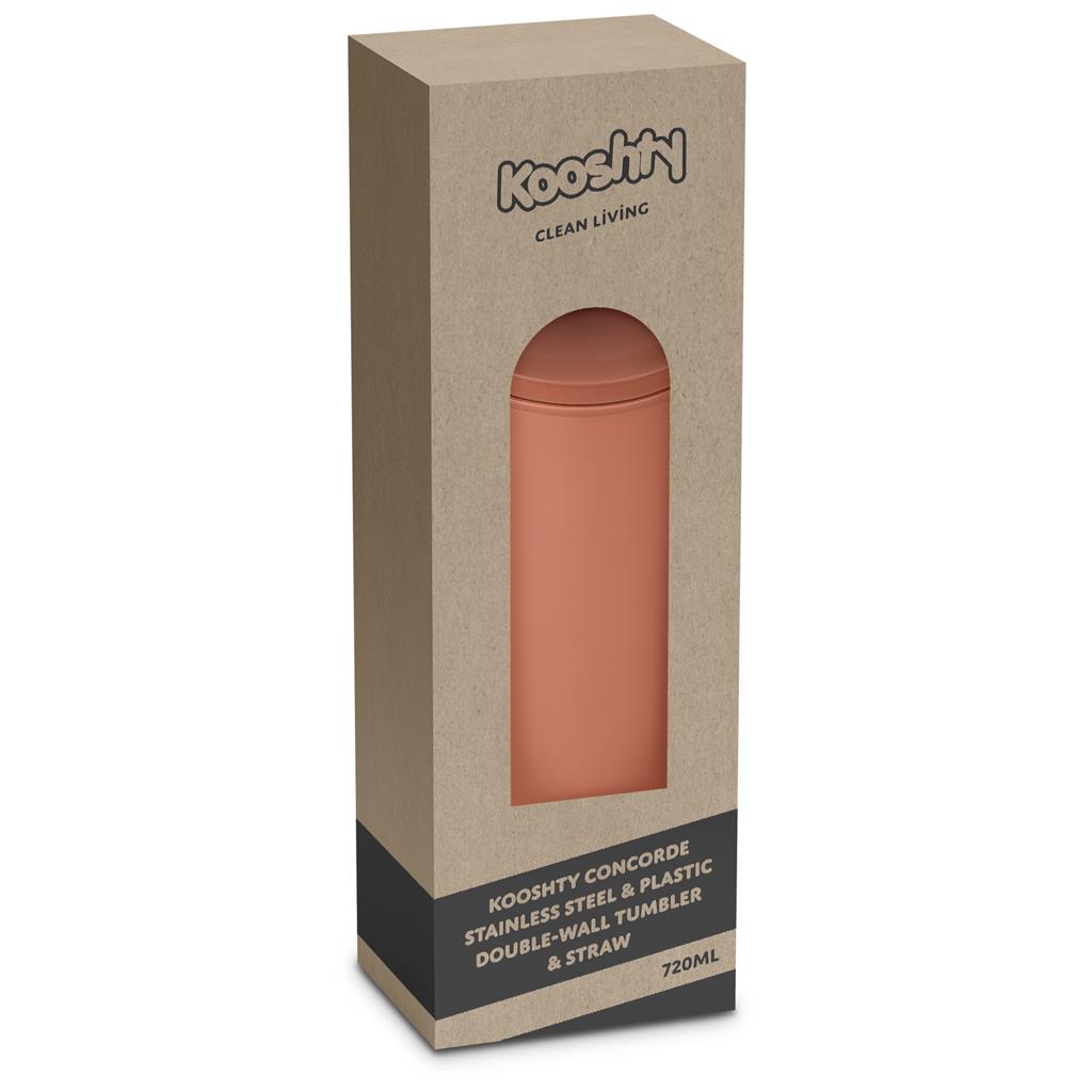 Kooshty Concorde Stainless Steel & Plastic Double-Wall Tumbler & Straw - 720ml