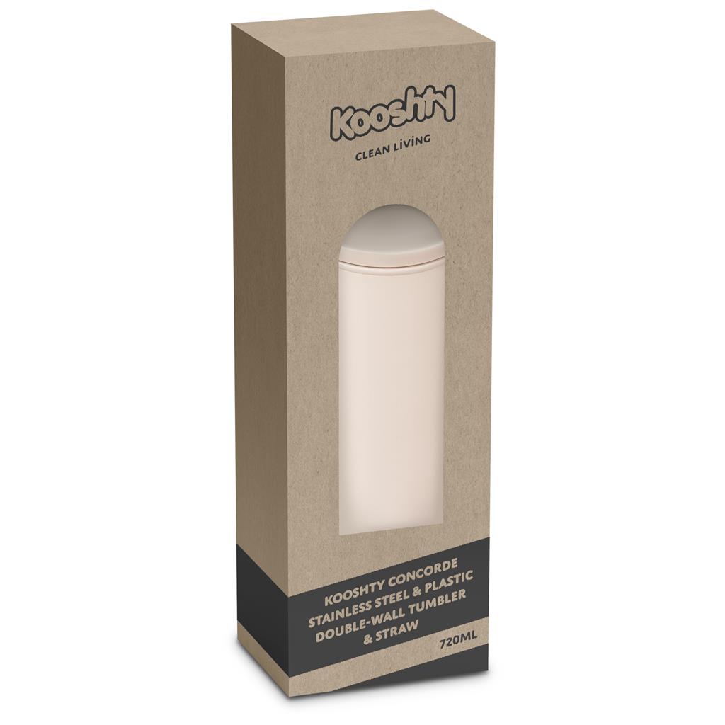 Kooshty Concorde Stainless Steel & Plastic Double-Wall Tumbler & Straw - 720ml