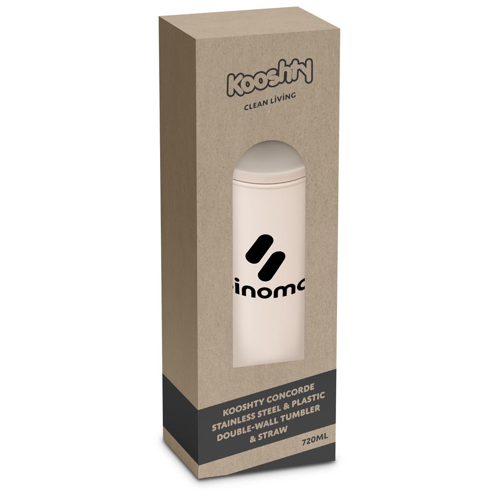 Kooshty Concorde Stainless Steel & Plastic Double-Wall Tumbler & Straw - 720ml